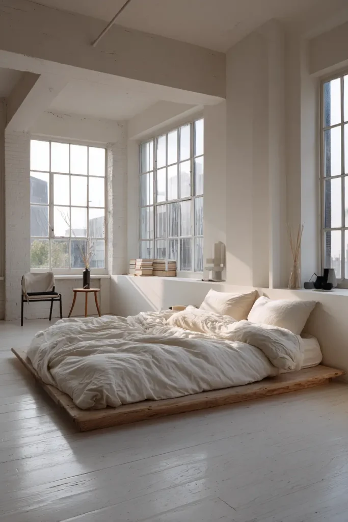 Open Bedroom Layout with Minimal Furniture