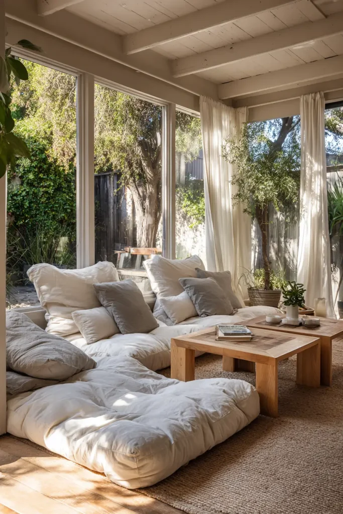 Relaxing Sunroom with Floor Seating