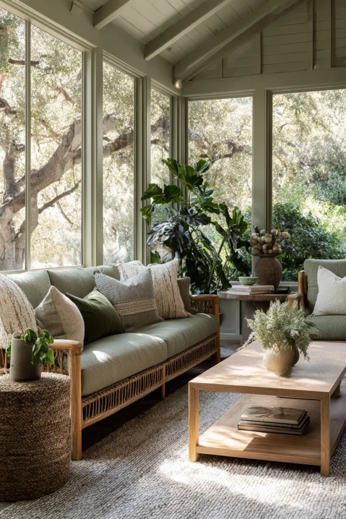 Soft Earthy Color Sunroom
