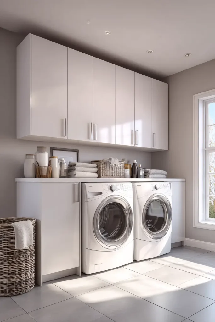 Wall-Mounted Cabinets with Hidden Handles