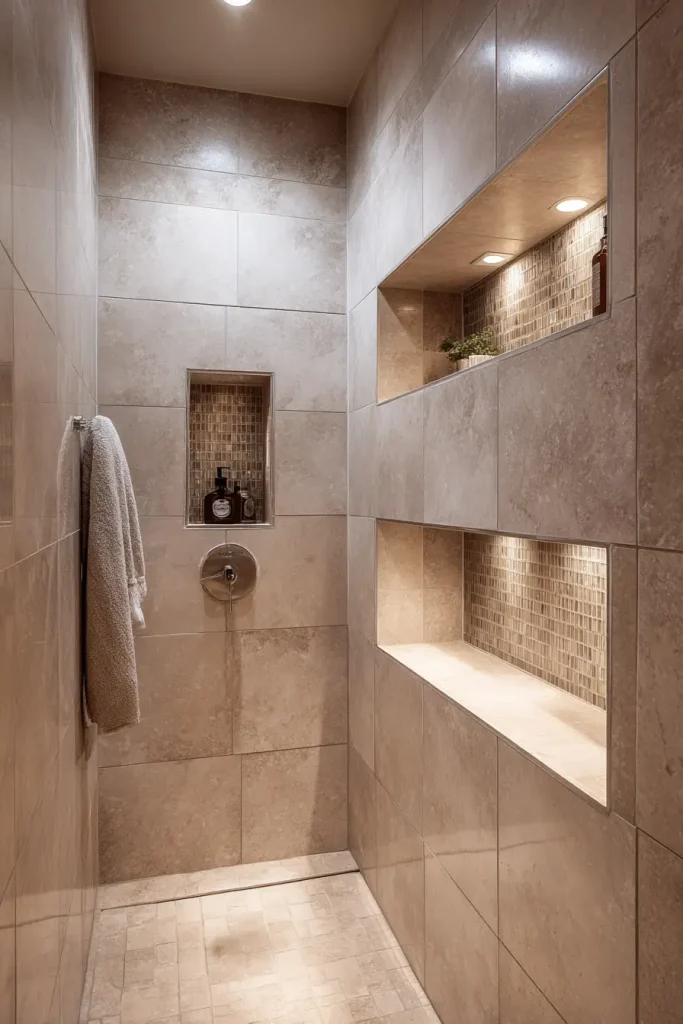 10. Add Recessed Shower Niches for Clean Storage