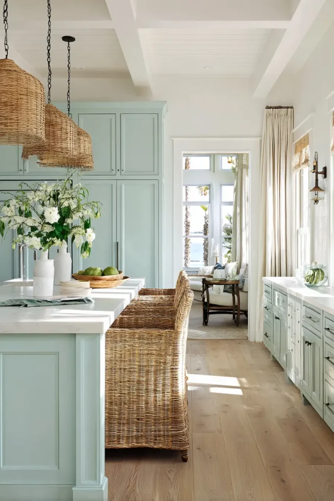 10. Create a Coastal Look with Soft Aqua Tones