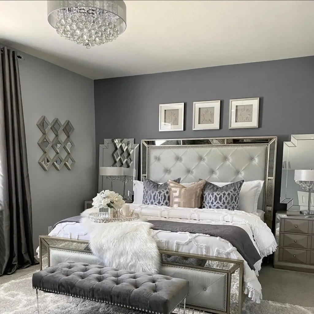 10. Gray Bedrooms with Soft Color Accents