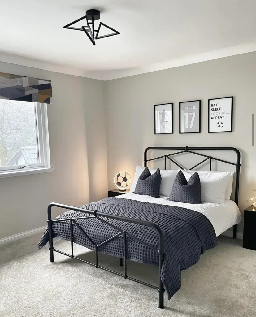 11. Playful Patterned Bedding for Easy Updates
