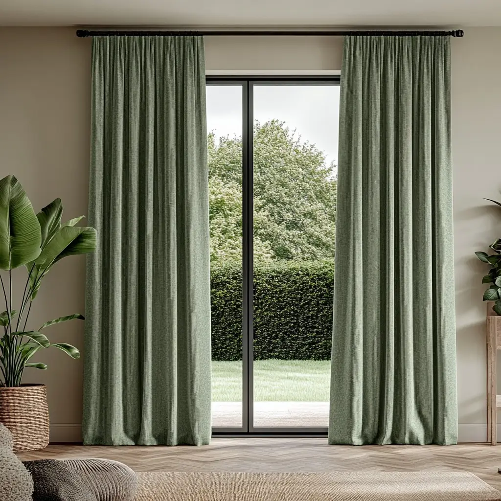 13. Sage Green Curtains for Subtle Color