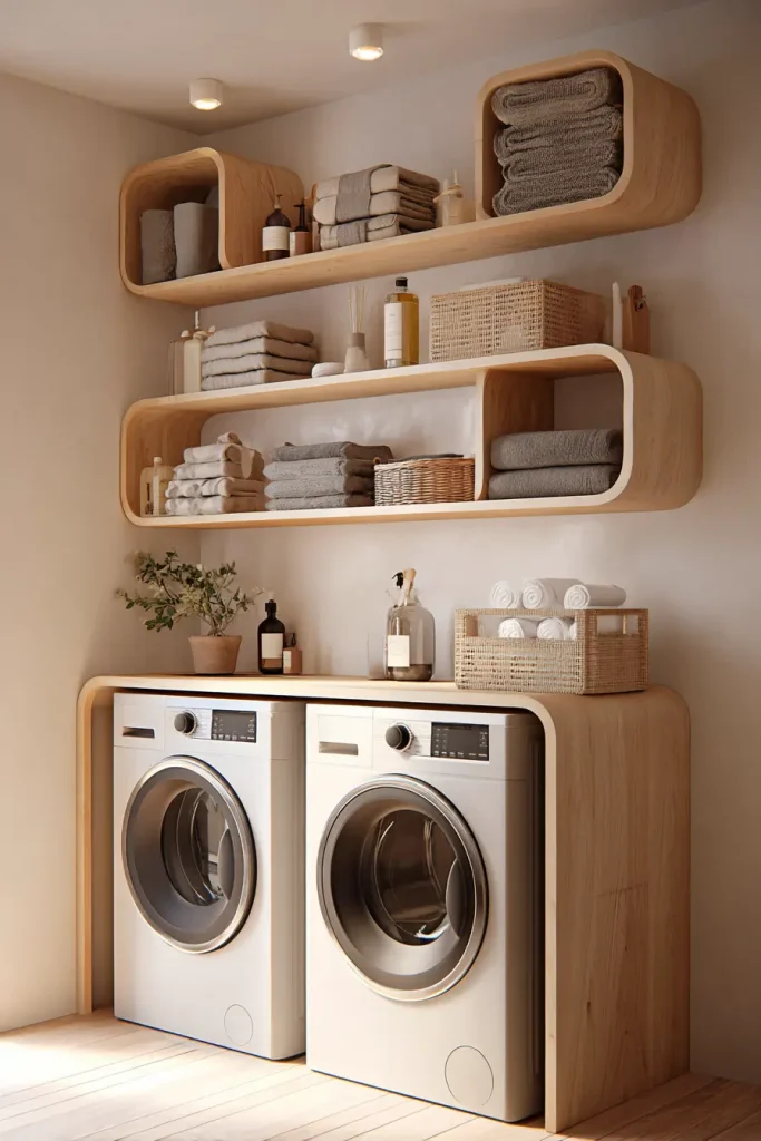 14. Shelves Styled with Minimal Decor