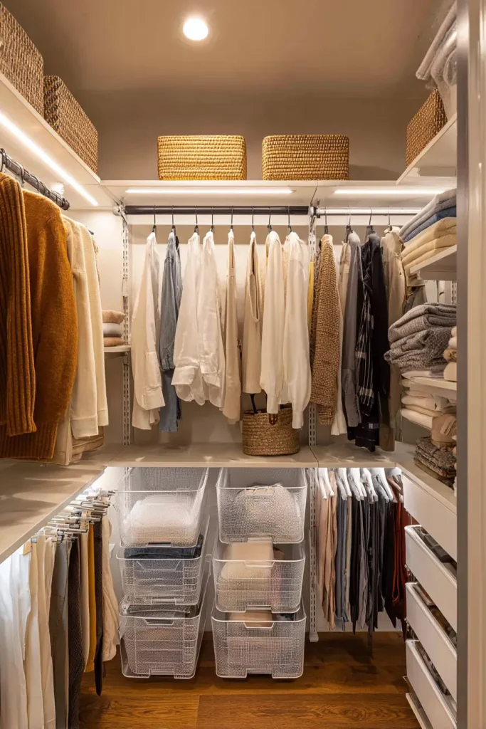 15. Install Adjustable Closet Systems for Flexibility