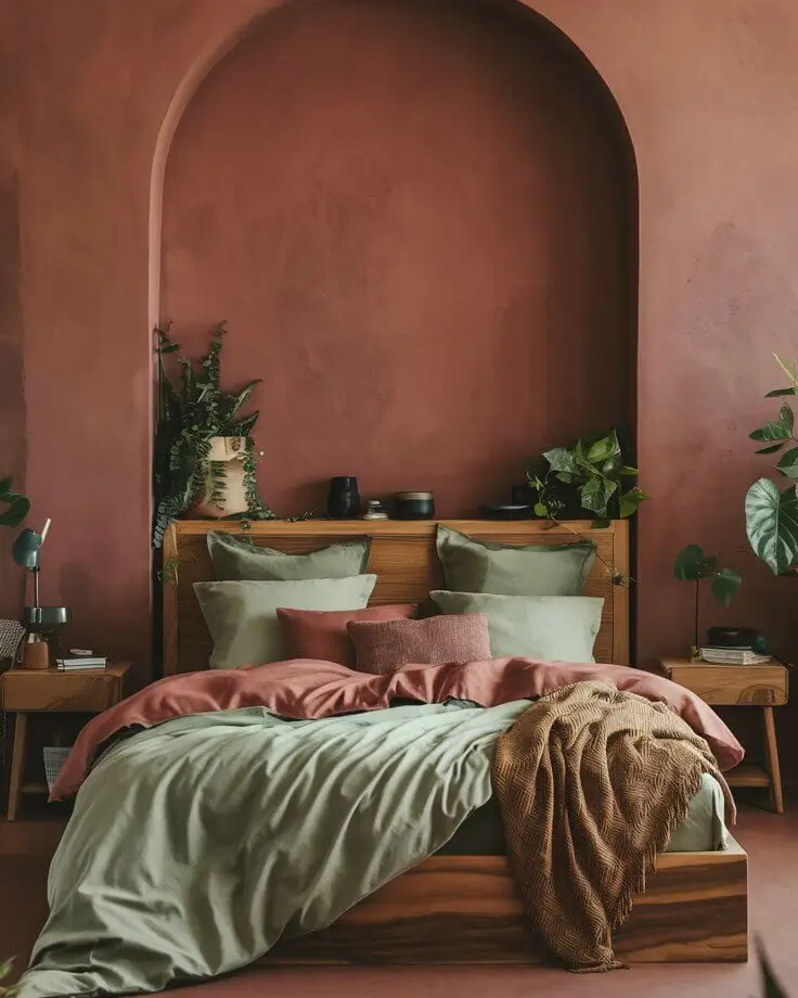 15. Sage Green and Terracotta Warm Contrast