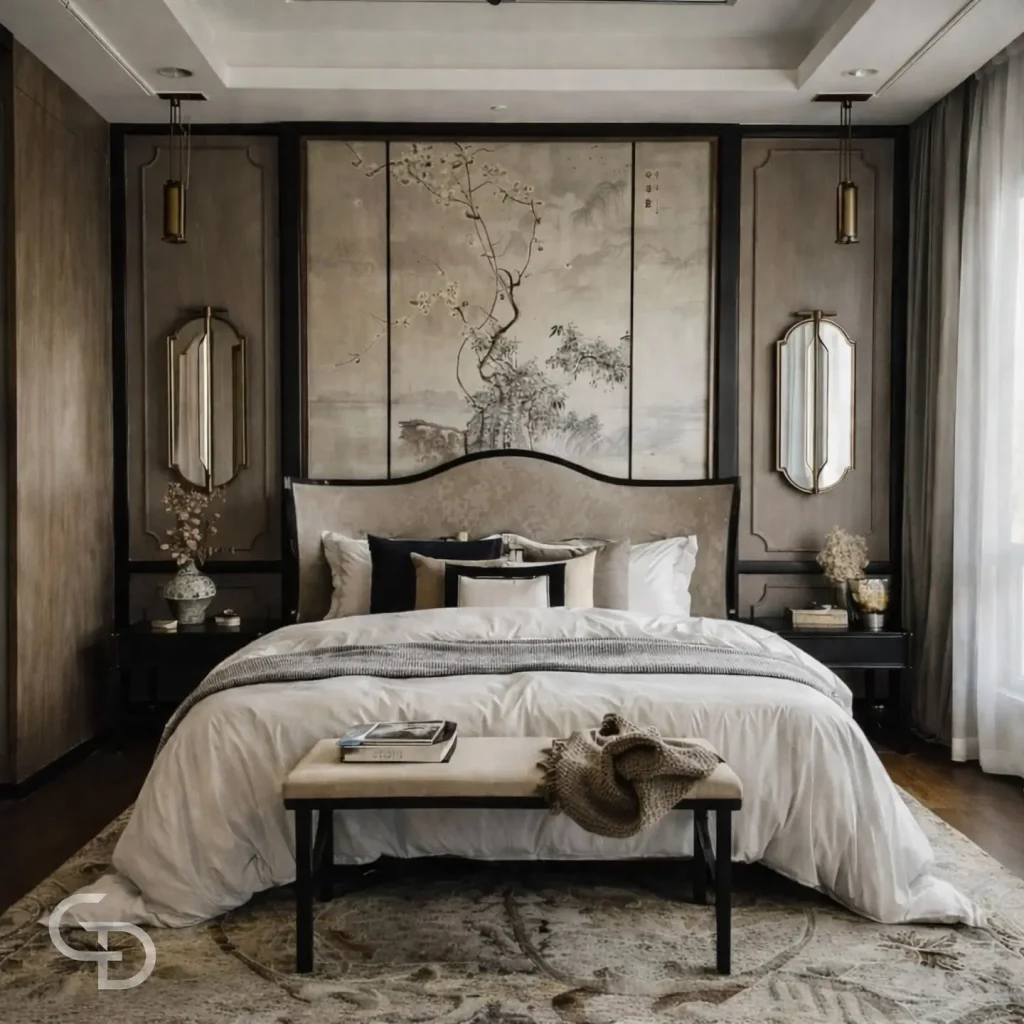 16. Hotel-Style Sage Green Bedroom Layout