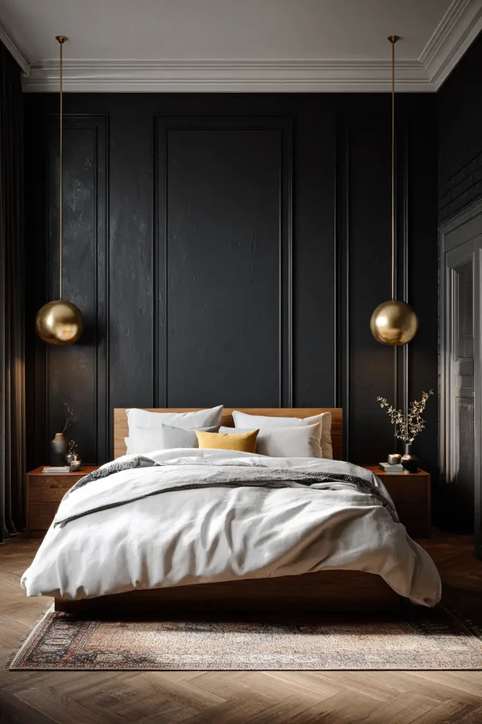17. Black Accent Walls for Contemporary Drama