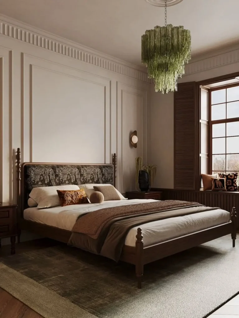2. Antique-Style Beds That Anchor the Room