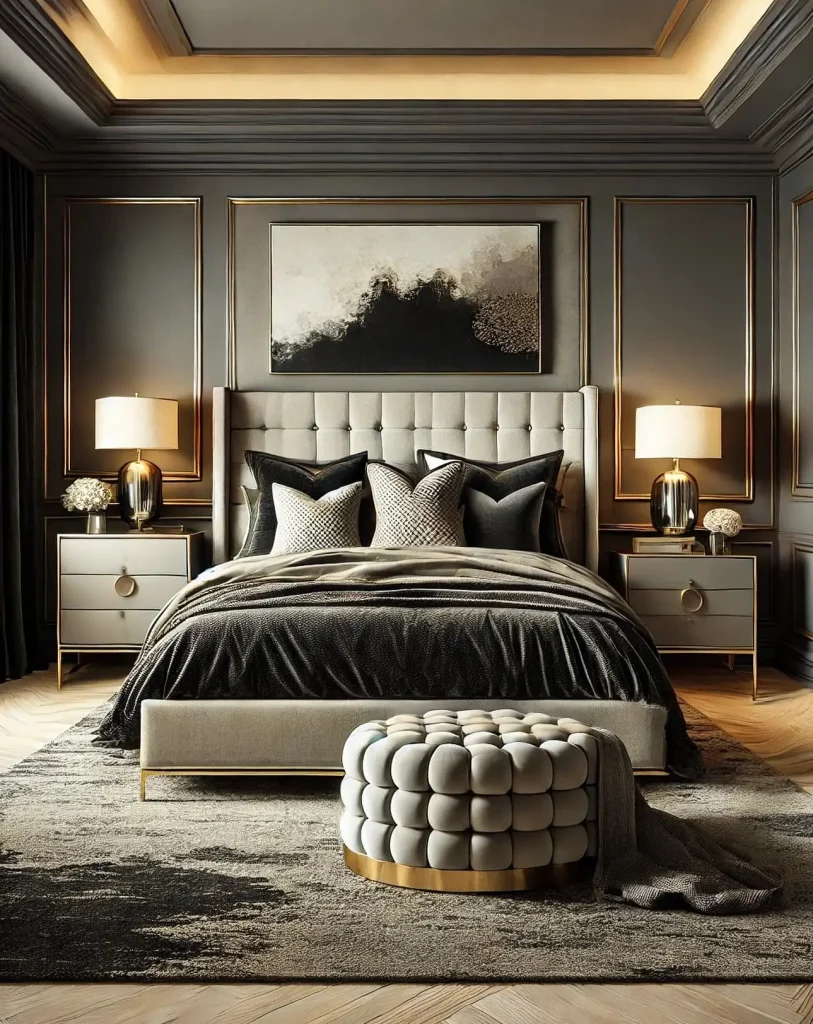 2. Dark Gray Accent Walls for Depth