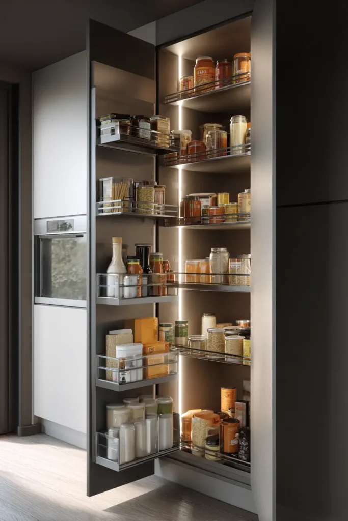 2. Install Pull-Out Shelves to Eliminate Hidden Clutter