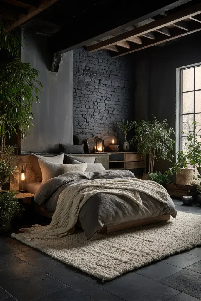 4. Exposed Brick (Painted Matte Black)