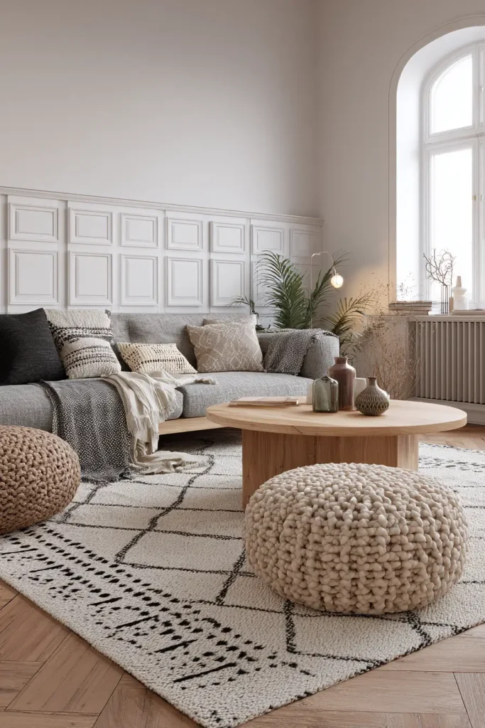 4. Layer with Textured Rugs