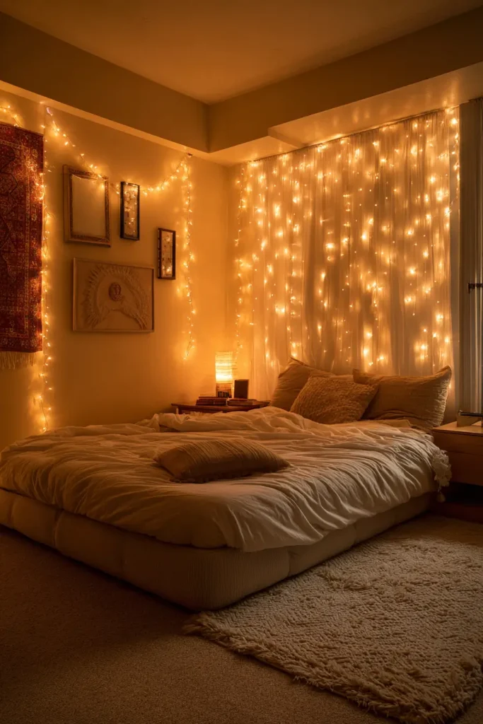 4. String Lights for Warm Lighting