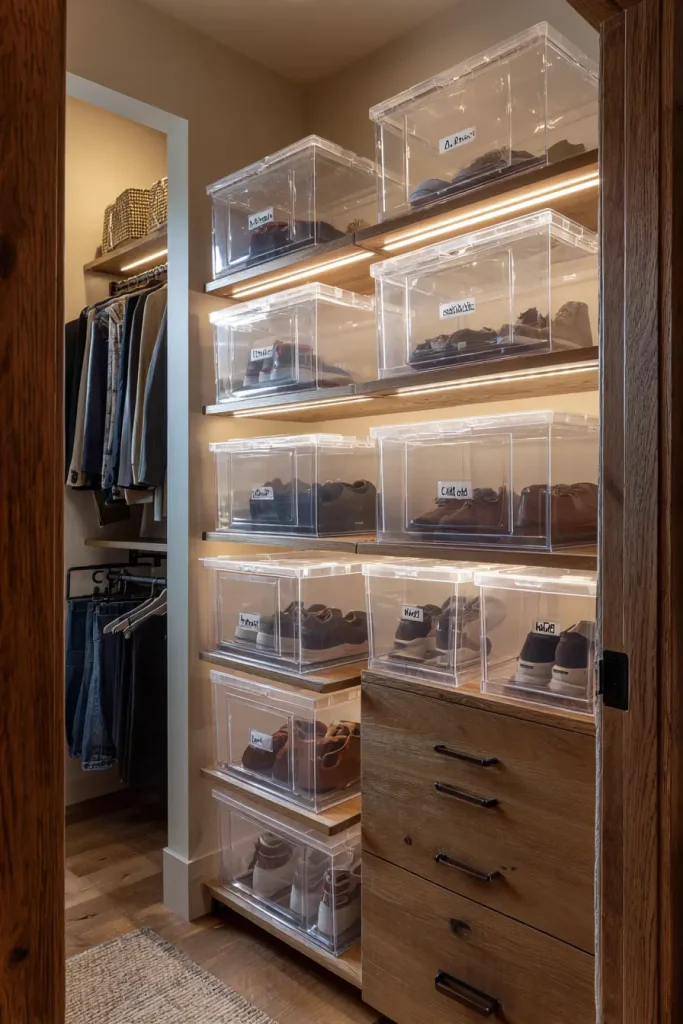 4. Use Clear Storage Bins to Stay Organized