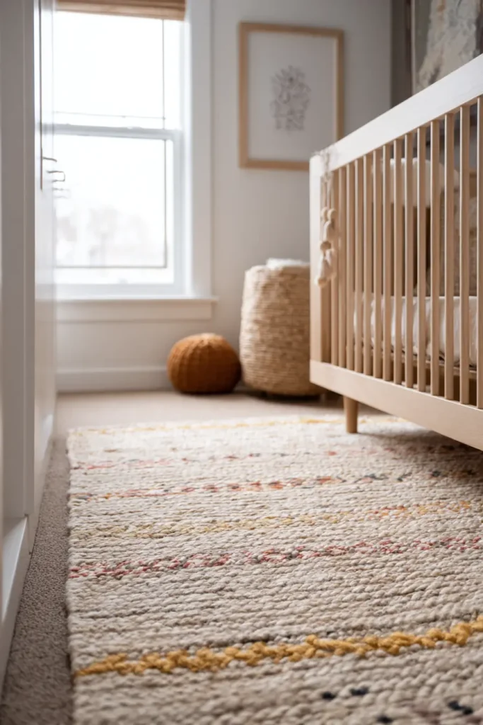 4. Use Soft, Textured Rugs for Comfort and Safety