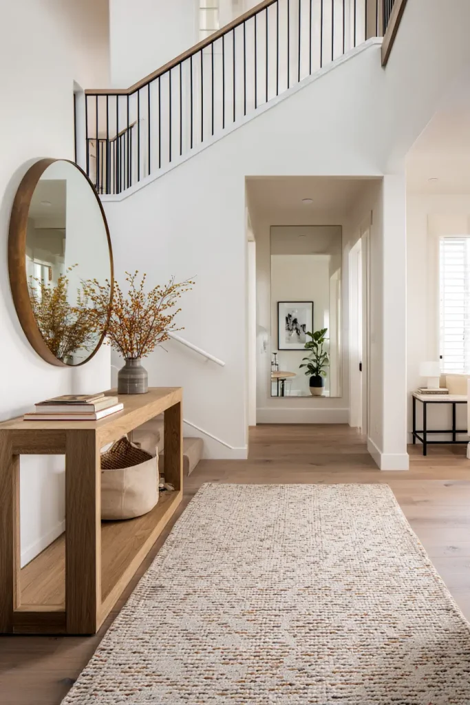 5. Add a Textured Runner Rug for Warmth