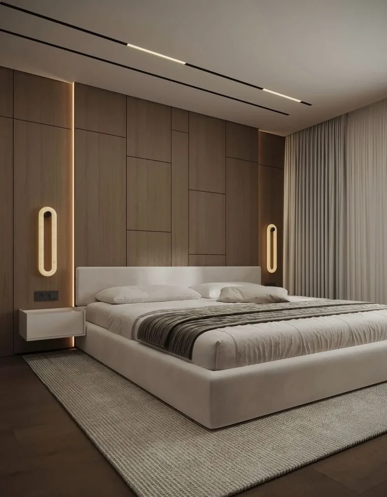 6. Black Accent Walls with Warm Decor Balance