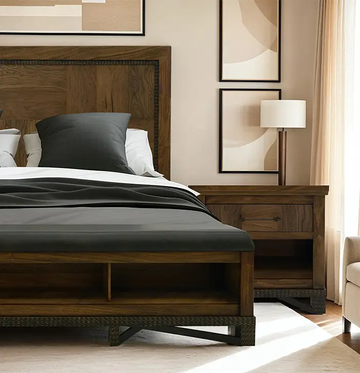 6. Dark Wood + Sage Green for Depth