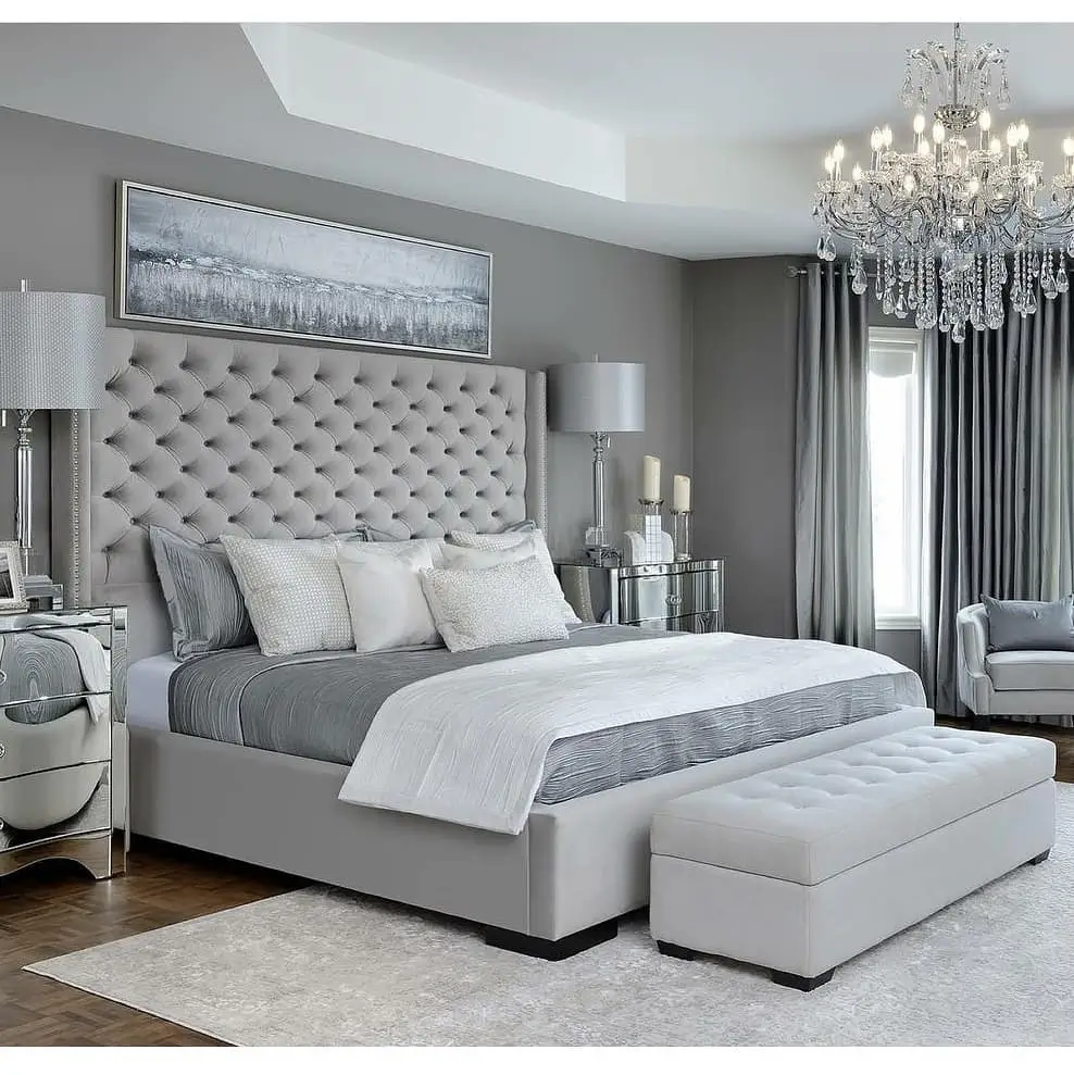 6. Gray Upholstered Beds for Soft Luxury
