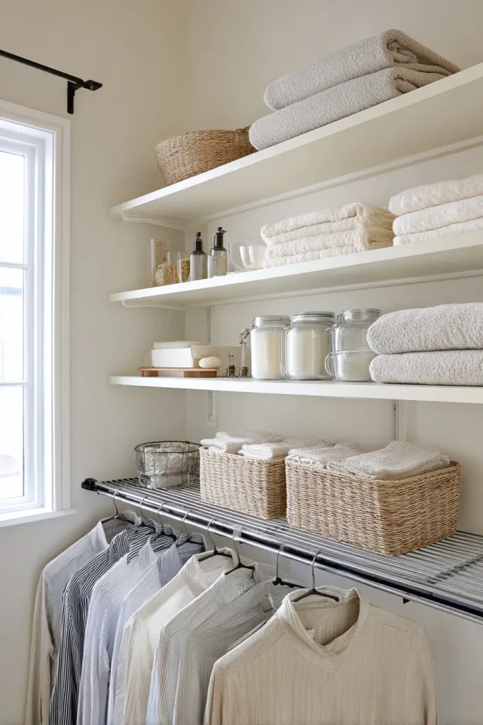 6. Metal Bracket Shelves for Modern Style