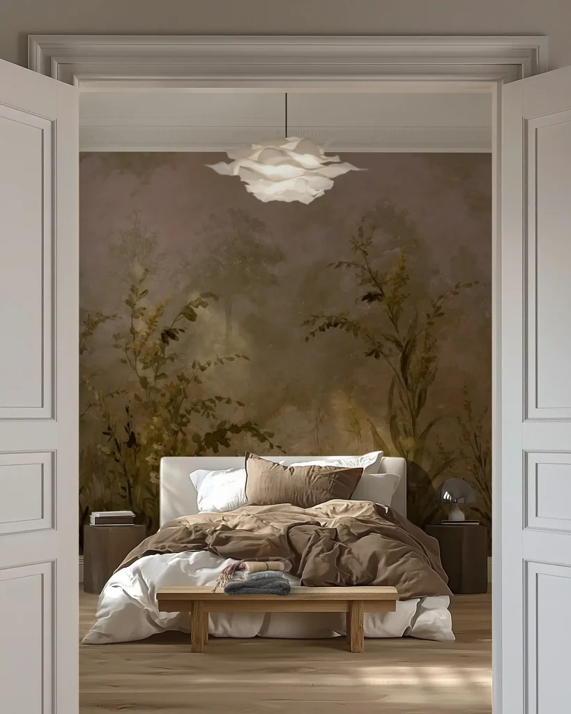 8. Botanical-Inspired Sage Green Bedroom