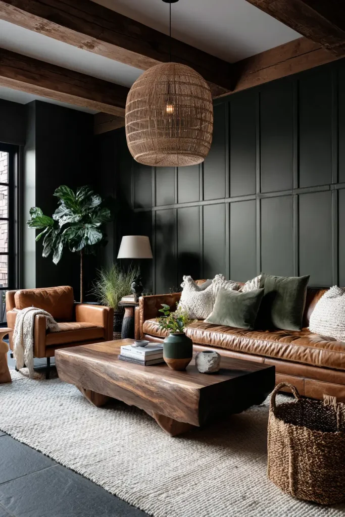 8. Cognac Leather Accent Chair