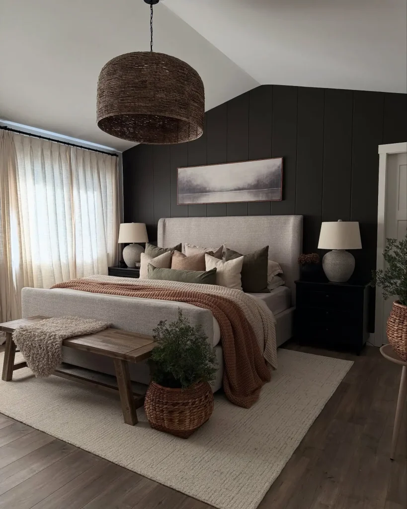8. Gray Bedrooms with Natural Wood Accents