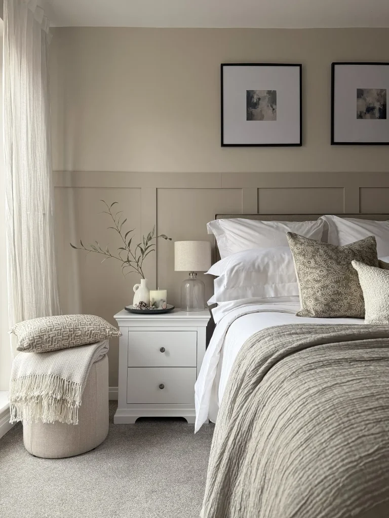 8. White Walls with Black Trim for a Modern Edge