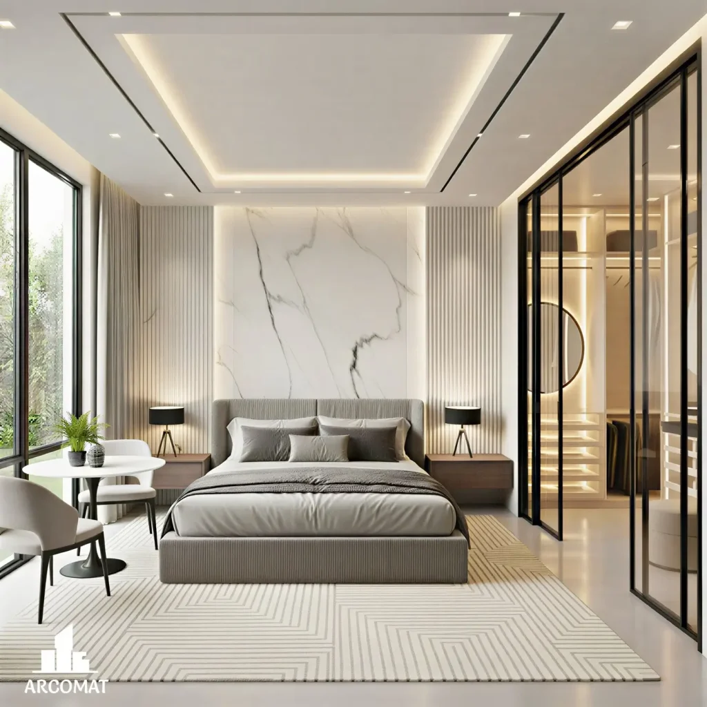 9. Minimalist Gray Bedroom Designs