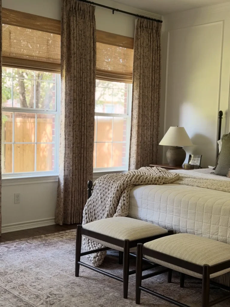 9. Monochrome Curtains for Height