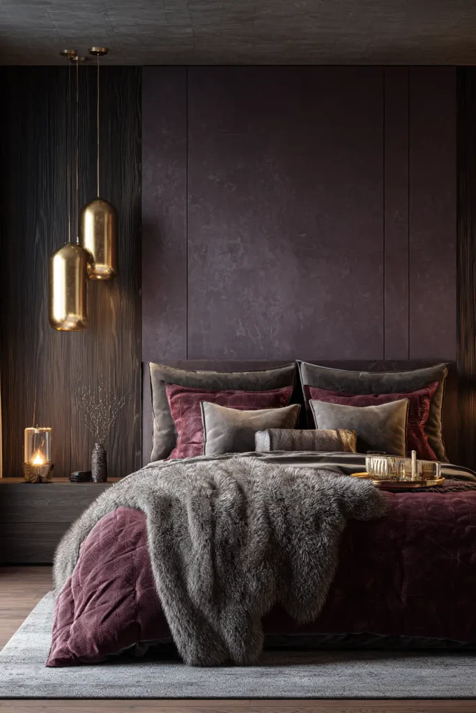9. Moody Plum for Dramatic Interiors