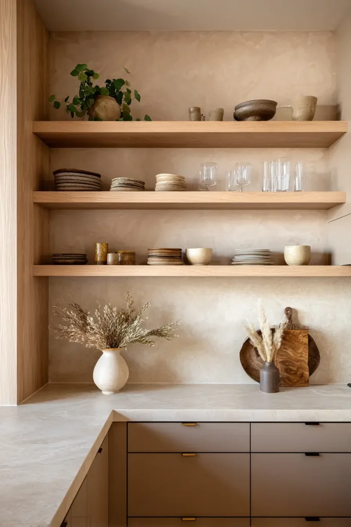 9. Open Shelving (Selectively Used)