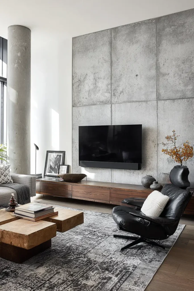 Industrial Edge: Concrete, Stone & Metal Accents