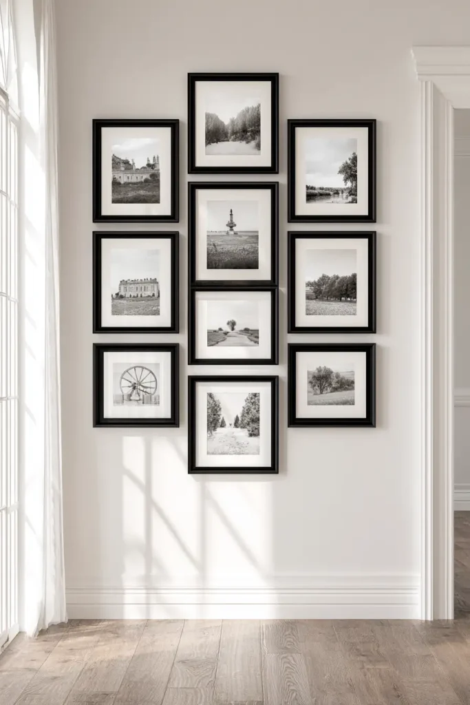 1. A Black and White Photo Gallery Wall