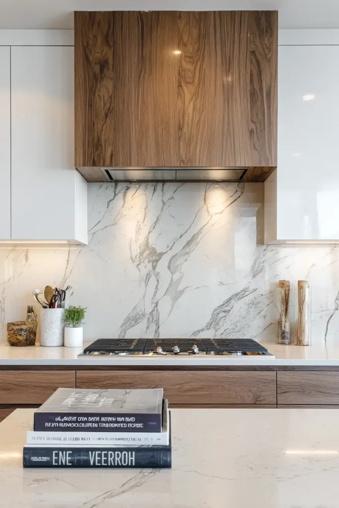 1. Full Height Quartz Slab Backsplash