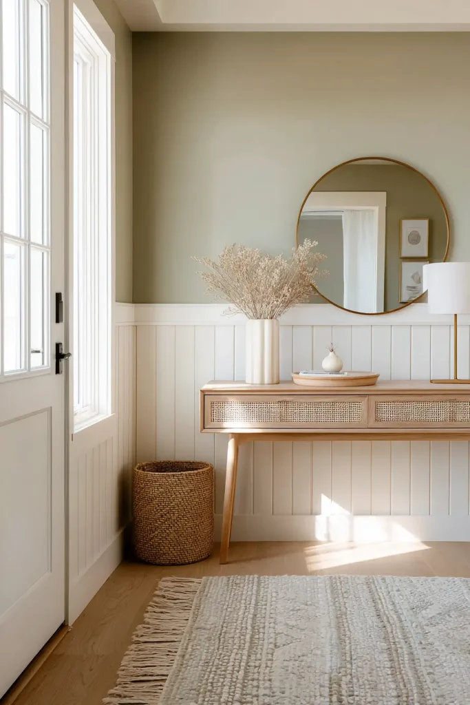 1. How to Use Warm Minimalist Colors (Entryway Decor 2026 Trend)