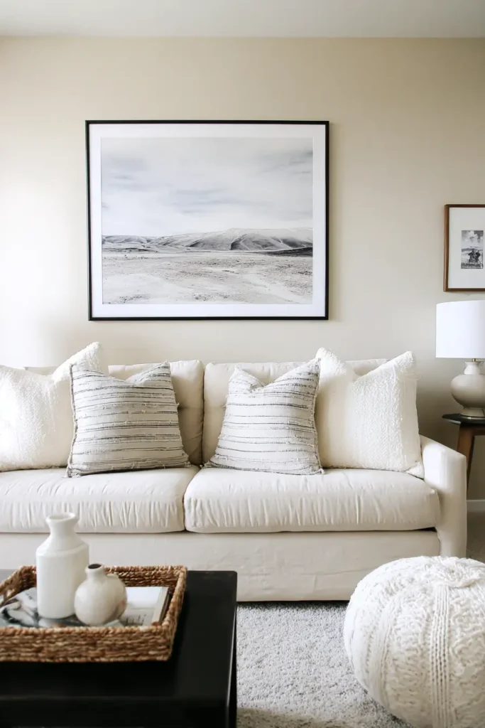 1. Oversized Art That Creates a Focal Point
