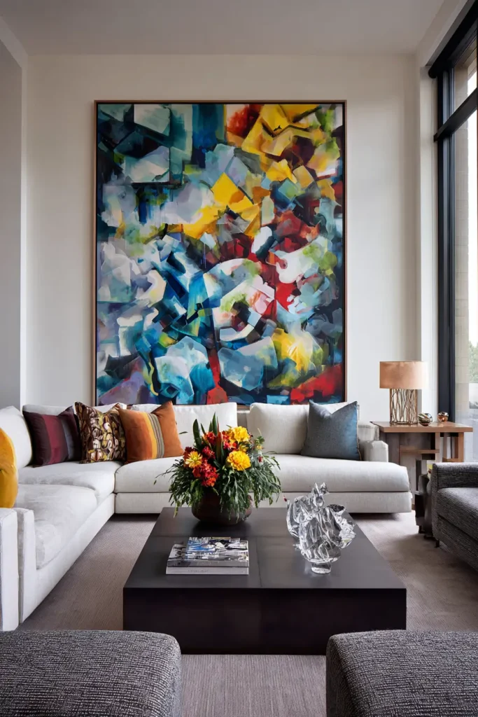 1. Oversized Statement Art for Modern Living Rooms