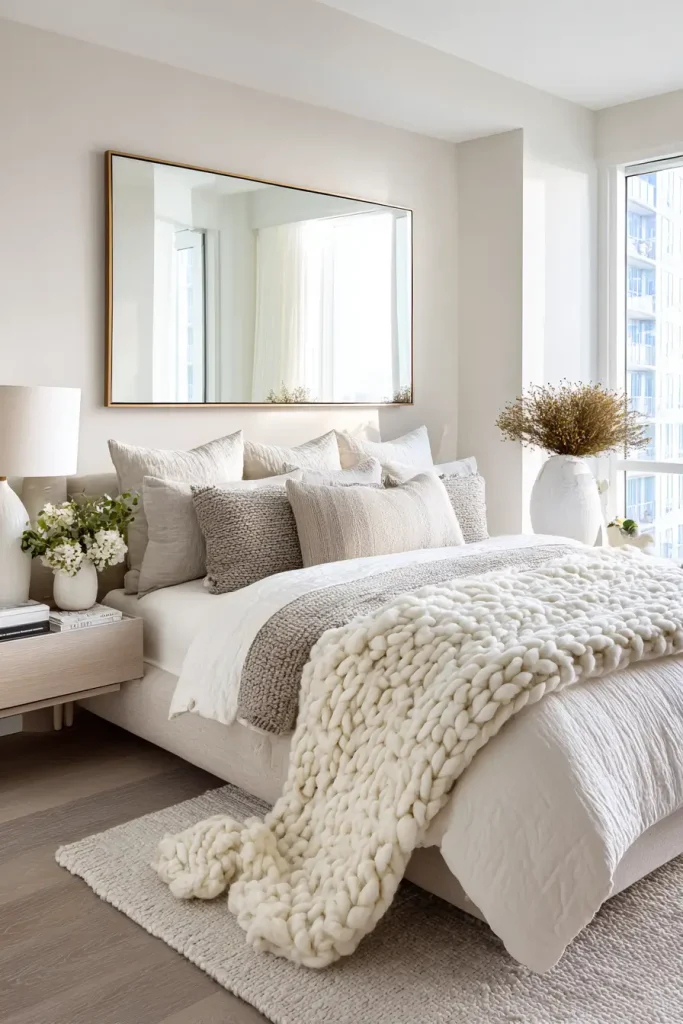 1. Soft Neutral Bedroom Decor Ideas Aesthetic (Warm & Clean)