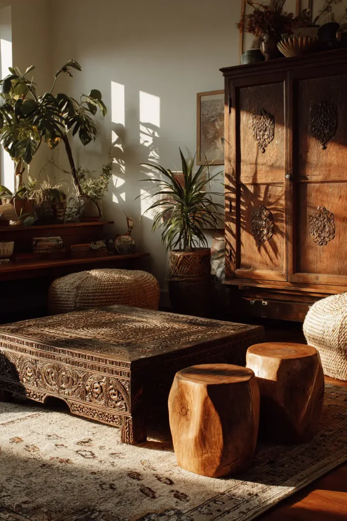 10. Add Vintage Wooden Furniture