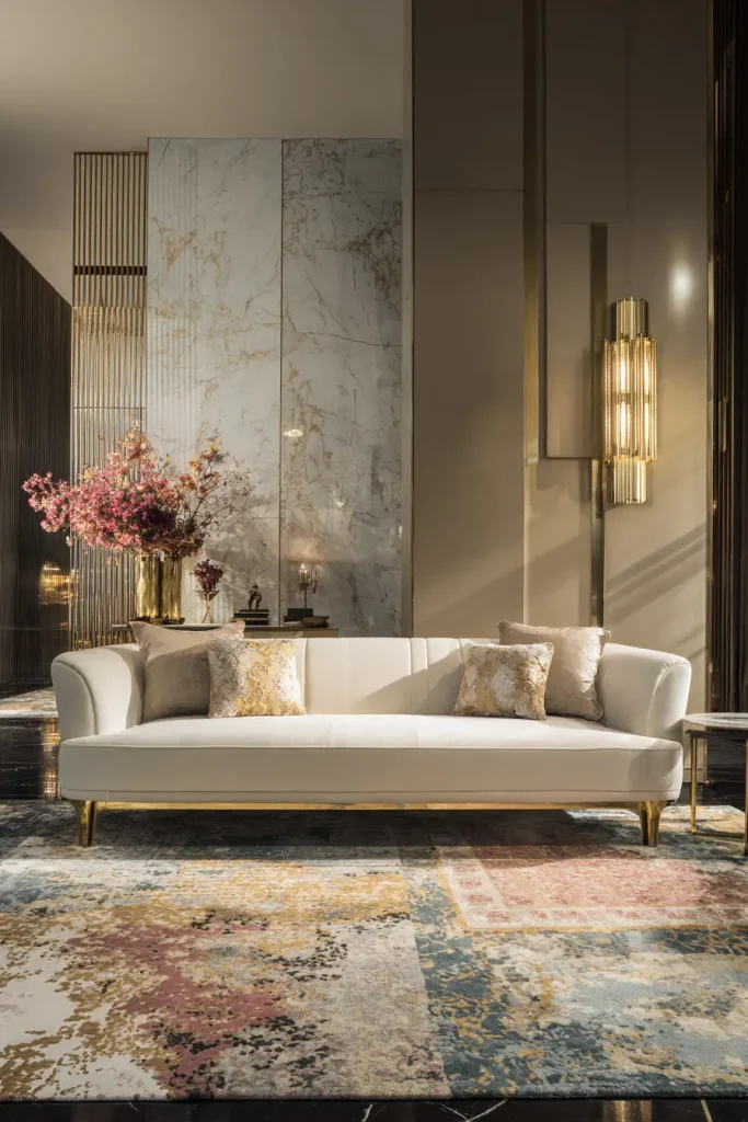 10. Luxury Sofa with Gold or Brass Accents