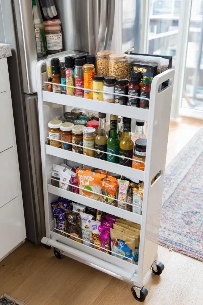 11. Add Slim Rolling Pantry Carts