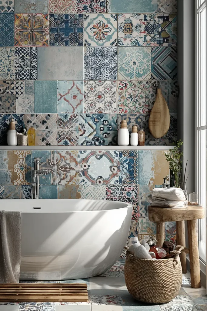 11. Tile Decals Over Ugly Existing Tile