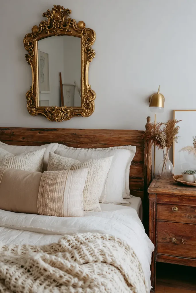 11. Vintage Aesthetic Bedroom Decor (Thrifted but Clean)