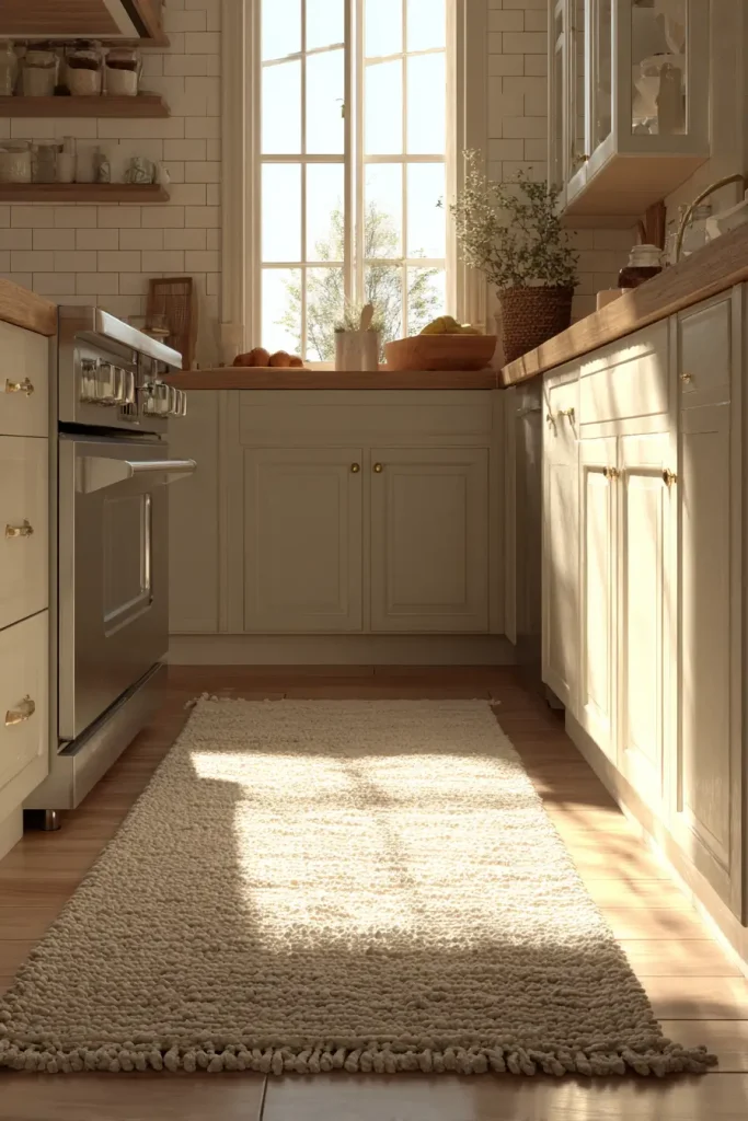 12. Add a Washable Kitchen Rug