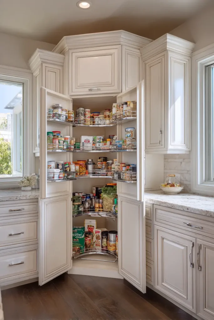 12. Open Up Tight Angles with Diagonal Corner Cabinets