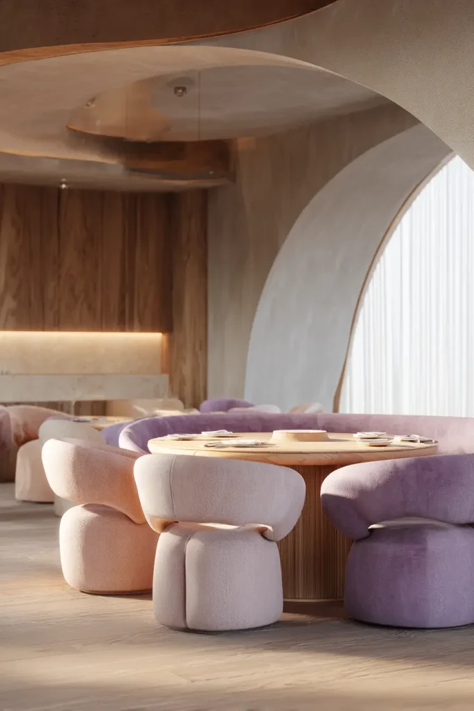 13) Curved Furniture That Softens the Room